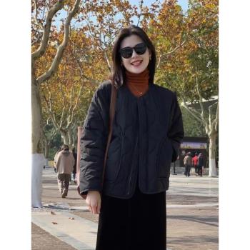小個子短款輕薄夾棉外套羽絨服女秋冬外穿高階感寬松加厚棉衣棉服