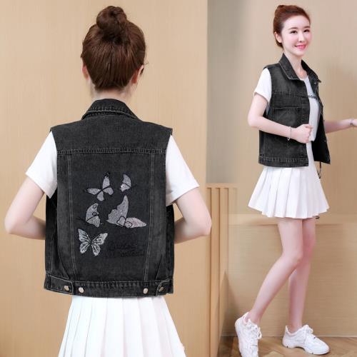 加肥加大碼牛仔馬甲女短款2025春秋新款馬夾外穿薄外套無袖背心潮