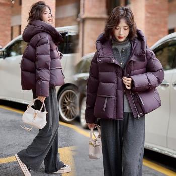 2024年冬季新款麵包服鴨絨外套短款寬松羽絨服女爆款高階感超好看