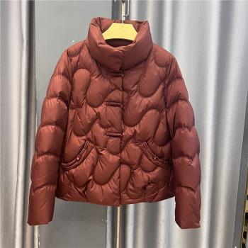 2024冬季新時尚白鴨絨安哥拉紅輕薄保暖羽絨服外套女I102/630