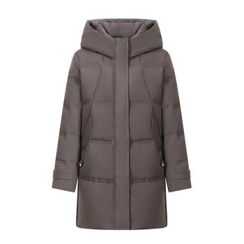 高階中老年鵝絨羽絨服女中長款冬季媽媽裝大碼寬松加厚鵝絨服外套
