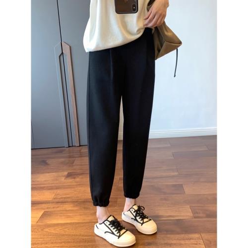 束腳運動冬季加絨胖妹妹mm衛褲