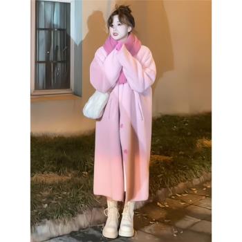 冬季新款法式氣質溫柔風甜美羊羔毛外套女設計感皮毛一體加厚大衣