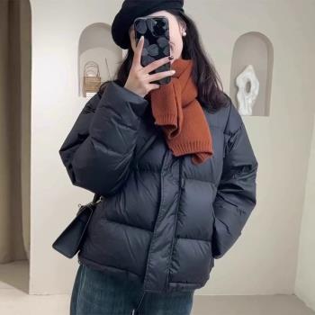反季羽絨棉服女短款2024年新款小個子韓版寬松時尚麵包服冬季棉服