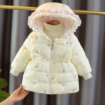 女1童冬裝棉襖新款3嬰兒2童棉衣外套冬季加厚洋氣冬天6女寶寶棉服