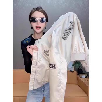 短款刺繡夾棉加厚女士棒球服夾克冬季2024新款美式小個子運動外套