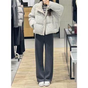 商場同款2024冬季新款淺灰色加厚短款鵝絨羽絨服5FA280841Q