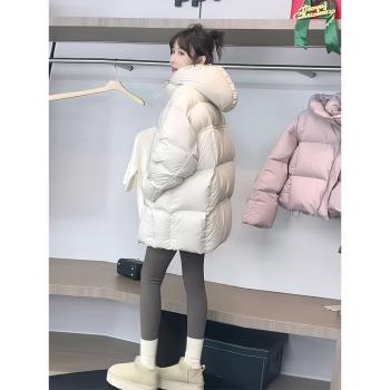 歐貨超蓬鬆加厚保暖棉衣棉襖外套女2024冬季洋氣撞色裡襯爆款棉服