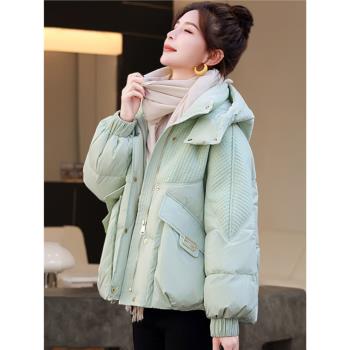 短款羽絨棉服女冬2024新款高階棉衣夾棉麵包服小個子保暖加厚外套