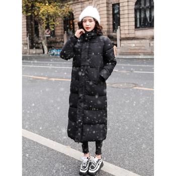 爆款超長羽絨棉服冬季女2023年新款韓版長款到腳踝過膝棉衣麵包服