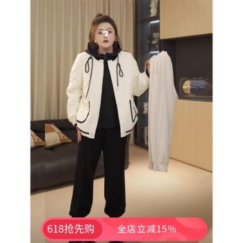 胖佳佳大碼女裝休閑加絨高腰衛褲女秋冬胖mm遮跨顯瘦百搭加厚長褲