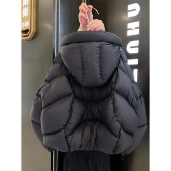 肯豆風小個子棉衣棉服女短款冬季2024新款韓版連帽加厚麵包服外套