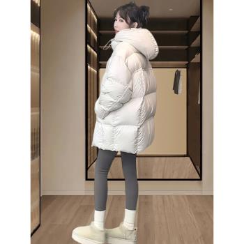 歐貨超蓬鬆加厚保暖外套冬季洋氣撞色裡襯棉服女2024年新款棉襖潮