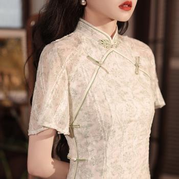 年輕款泡泡袖少女中國風日常旗袍