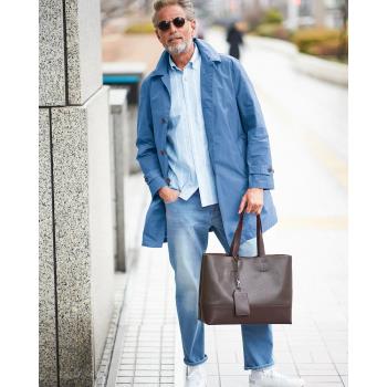男裝客服塔夫綢休閑中長款風衣
