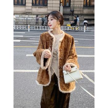 新中式國風90白鴨絨外套女2024年冬季新款羽絨服寬松復古重工上衣
