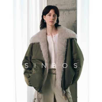 SINBOS北歐環遊 羽絨服派克大衣女 托斯卡納毛領冬季加厚皮草外套