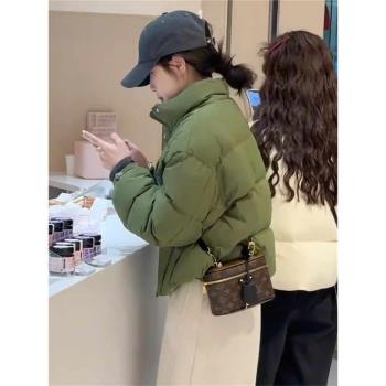 韓版加厚短款羽絨服女冬季2024新款小個子時尚百搭白鴨絨保暖外套