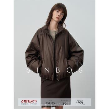 SINBOS中古篝火 啞光塗層90%白鴨絨羽絨服女2024冬季新款加厚外套
