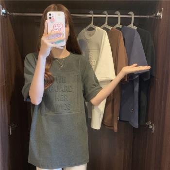 中長款韓版夏裝字母ins短袖t恤