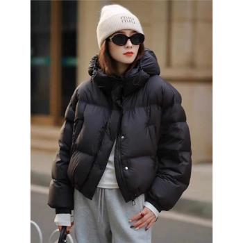 羽絨服女短款冬季新款韓版寬松加厚上衣休閑時尚白鴨絨麵包服外套