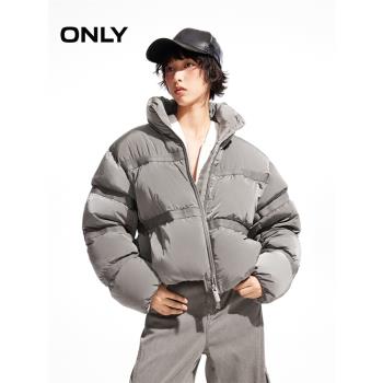 ONLY2024冬季新款90白鴨絨百搭寬松立領短款羽絨服女|124423020