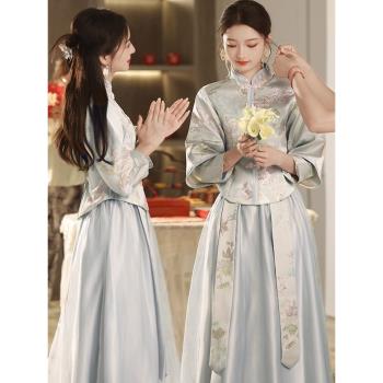 姐妹團新中式秋季旗袍閨蜜伴娘服