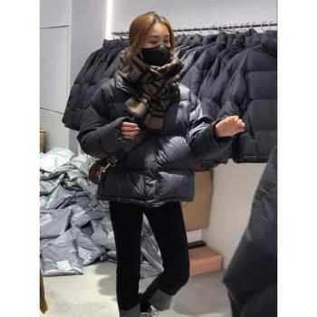 歐貨羽絨棉服女冬季新款高階感炸街韓系小個子短款黑色麵包服棉襖