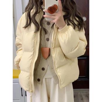 超好看奶系溫柔風羽絨棉衣棉服女冬季小個子穿搭短款小棉襖厚外套