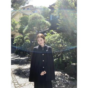 周壹 EEONE 極簡美學 氣質全羊毛900g雙面呢冬富家女斗篷大衣