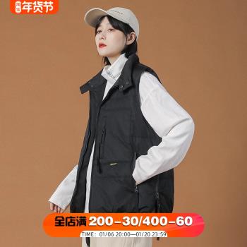 羽絨服背心拉鏈休閑百搭純色馬夾