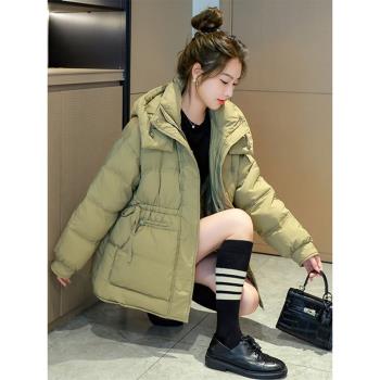 羽絨棉服女中長款2025冬季新款棉衣棉襖高階小個子收腰顯瘦厚外套