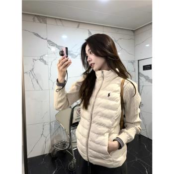 法式立領羽絨服背心馬甲女冬季保暖寬松顯瘦休閑百搭無袖坎肩外套
