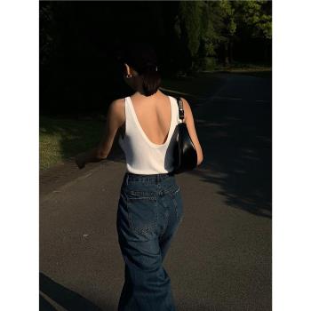NEVA黑色外穿夏季修身針織背心