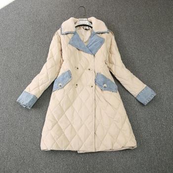 女裝阿蕾翻領個性中長款羽絨服