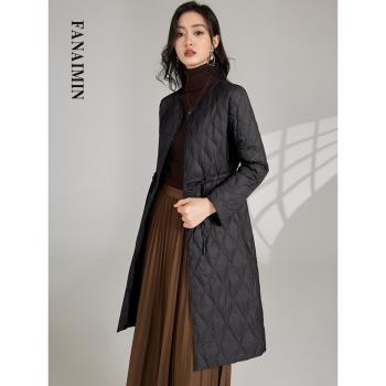 時尚羽絨服女長袖輕薄中長款秋冬季疊穿內搭配大衣打底90羽絨內膽