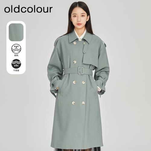 oldcolour春季2023新款英倫風高級休閑收腰氣質中長款風衣外套女