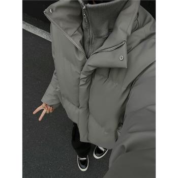 (免運)假兩件PU皮棉服男款冬季cleanfit高階感短款夾克棉衣加厚外套棉襖