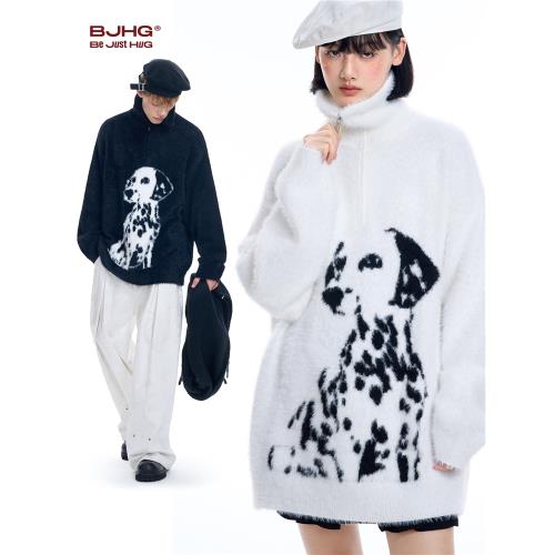 (免運)BJHG不計后果斑點狗毛衣男冬季潮牌美式新款慵懶情侶針織衫外套女