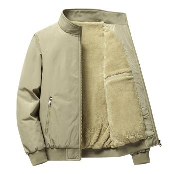 (免運)冬季男棉衣加絨加厚外套立領上衣休閑防風棉服保暖運動羊羔絨棉襖