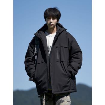 (免運)石墨烯羽絨工裝棉服男士冬季新款加厚保暖棉襖連帽沖鋒衣棉衣外套