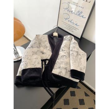 (免運)新中式國風洋氣短款羽絨棉服女保暖外套獨特超好看設計感小眾棉襖