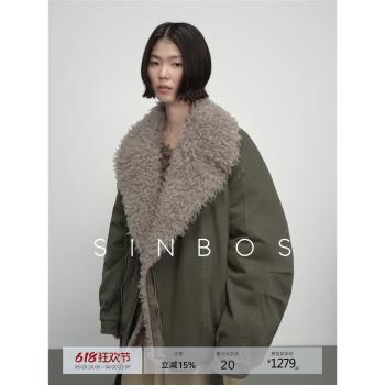 (免運)SINBOS迷霧航線 廓形機車服派克大衣 可拆羊毛膽冬季加厚皮草外套
