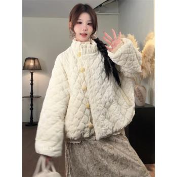 (免運)輕奢不規則斜襟羽絨棉服女冬季小個子洋氣新款棉衣獨特超好看外套