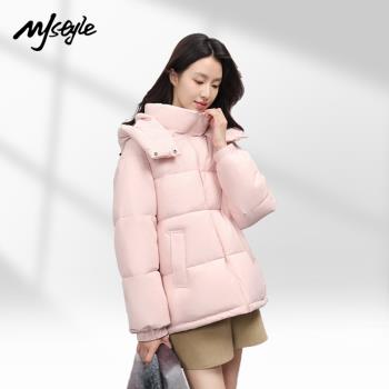 (免運)MJSTYLE常規款連帽棉衣女寬松加厚外套2024新款冬季麵包服棉襖子
