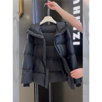 (免運)黑色連帽派克服外套年輕款棉襖洋氣獨特別致棉服女款冬季2025新款