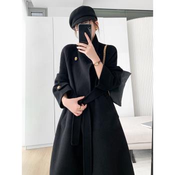 (免運)懂點雙面羊毛呢大衣女2024年秋冬新款時尚高階系列雙面羊毛外套