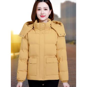 (免運)女士棉襖2024冬季新款中年短款棉衣媽媽羽絨棉服時尚洋氣保暖外套