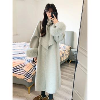 (免運)韓系高階感超好看加厚雙面呢大衣女小個子中長款毛呢外套初春新款