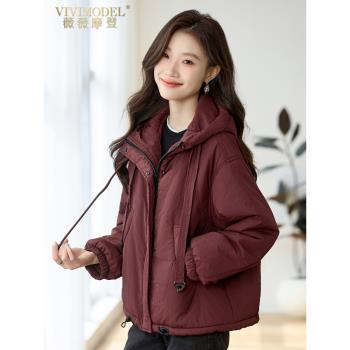 (免運)連帽棉服女冬裝2024年時尚寬松媽媽加厚棉衣外套保暖減齡輕薄棉襖